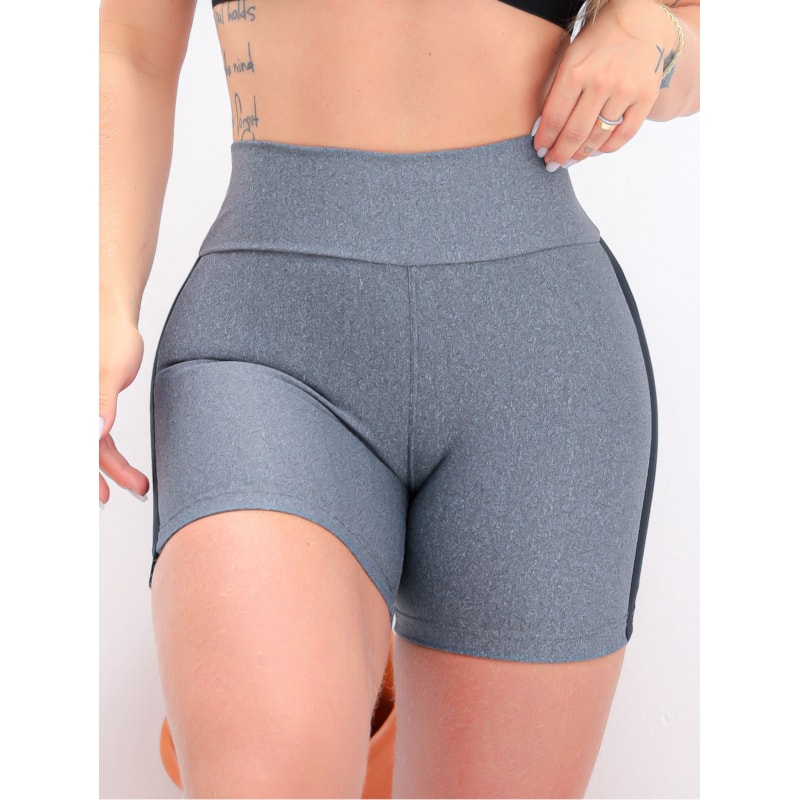 Short Fitness Feminino Suplex Para Academia com Recortes Laterais