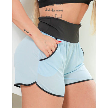 Short para Academia Feminino em Dry Fit com Bolsinhos Laterais sem Forro
