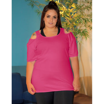 Blusa Feminina Fitness Alongada em Dry Fit Plus Size