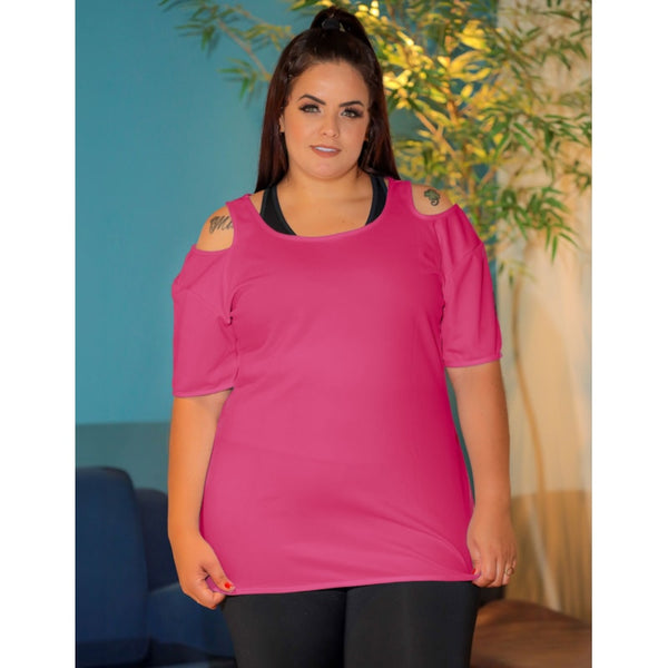 Blusa Feminina Fitness Alongada em Dry Fit Plus Size