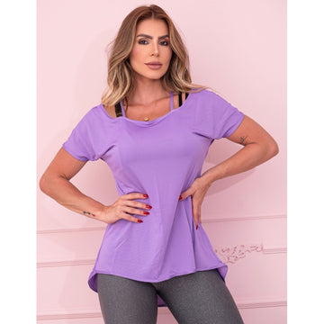 Blusa Feminina para Academia com Manguinhas Dry Fit
