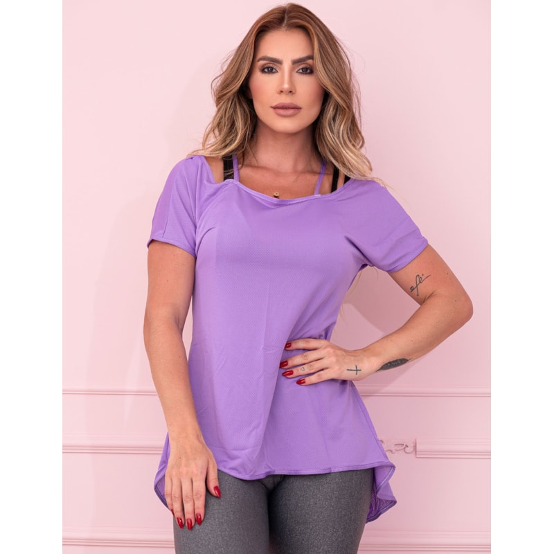 Blusa Feminina para Academia com Manguinhas Dry Fit