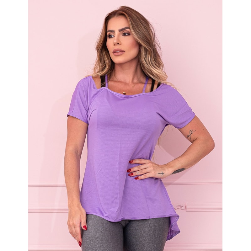 Blusa Feminina para Academia com Manguinhas Dry Fit
