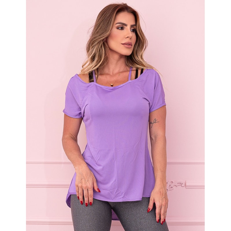 Blusa Feminina para Academia com Manguinhas Dry Fit
