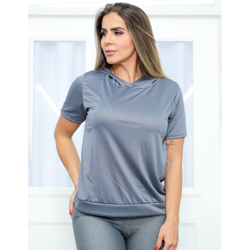 Blusinha Feminina com Capuz de Ginástica em Dry Fit