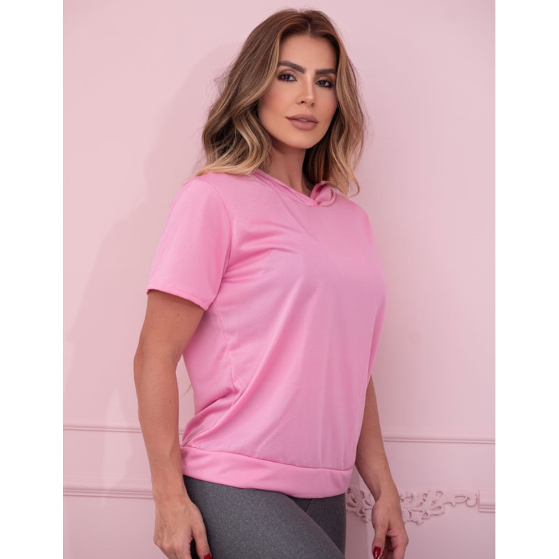 T-shirt Feminina com Capuz em Dry Fit para Academia
