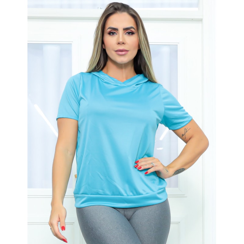 Blusa Fitness Feminina em Dry Fit com Capuz