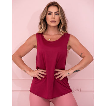 Camiseta Regata Esportiva Feminina em Dyr Fit Cavada