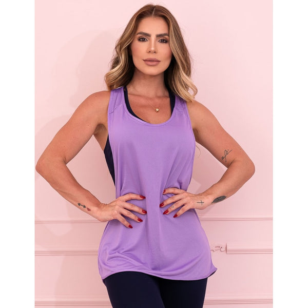 Camiseta Fitness Cavada em Dry Fit Feminina