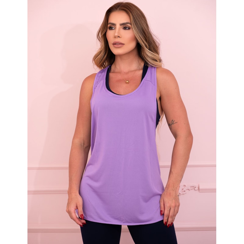 Camiseta Fitness Cavada em Dry Fit Feminina
