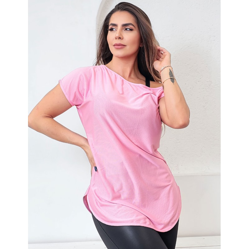 Blusa Feminina Fitness Dry Fit Ombro Só Seca Rápido para Academia