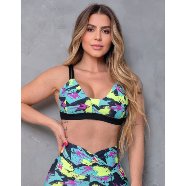 Top Feminino Fitness com Alcinhas e Bojo Removível