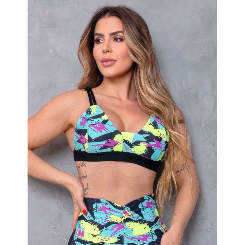 Top Feminino Fitness com Alcinhas e Bojo Removível