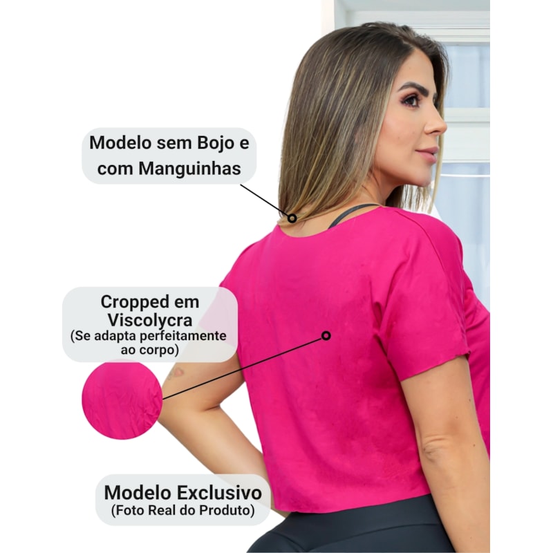 Kit com 3 Croppeds Tops Versáteis Feminino Fitness e Casual