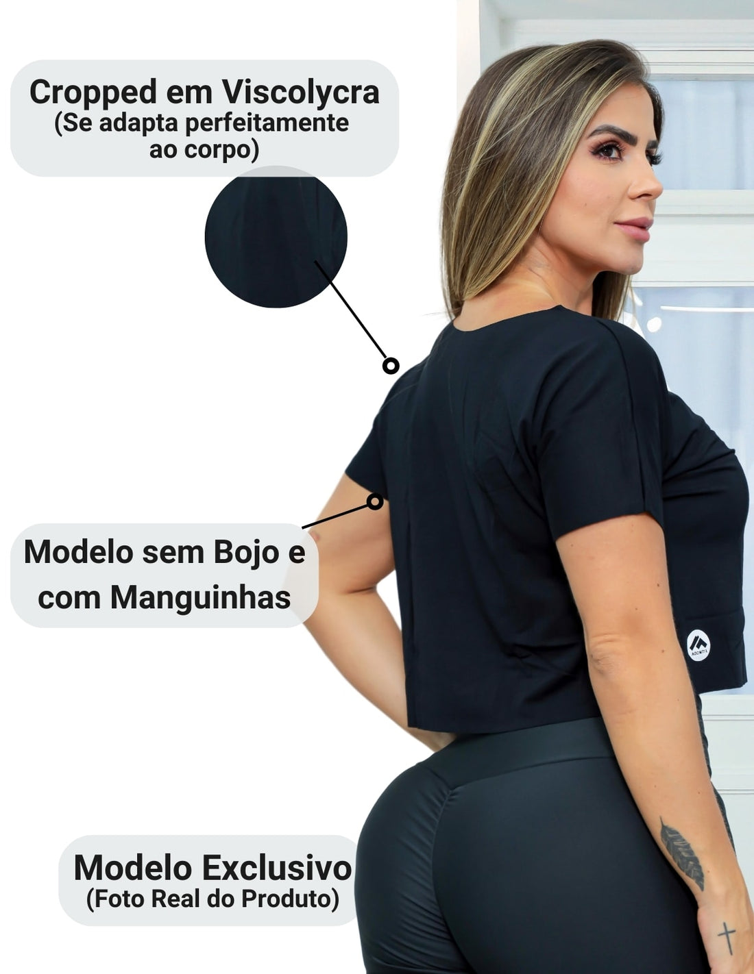 Kit com 3 Croppeds Tops Versáteis Feminino Fitness e Casual