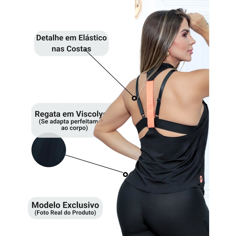 Kit com 2 Camisetas Esportivas Feminina com Alças Estilo Nadador