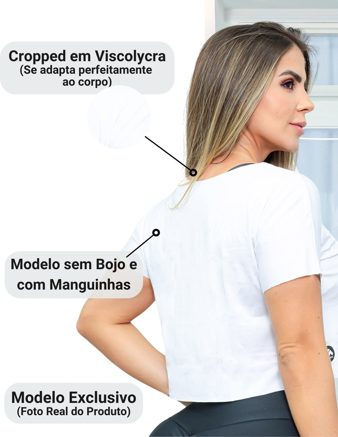Kit com 2 Croppeds Versáteis Básico Feminino Fitness e Casual