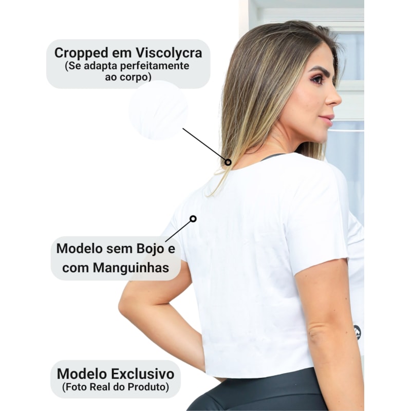 Kit com 2 Croppeds Versáteis Básico Feminino Fitness e Casual