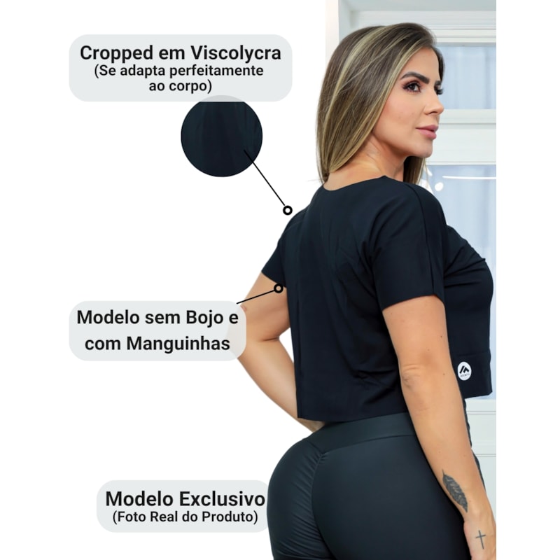 Kit Fitmoda com 2 Croppeds Tops Feminino Academia Fitness Verão