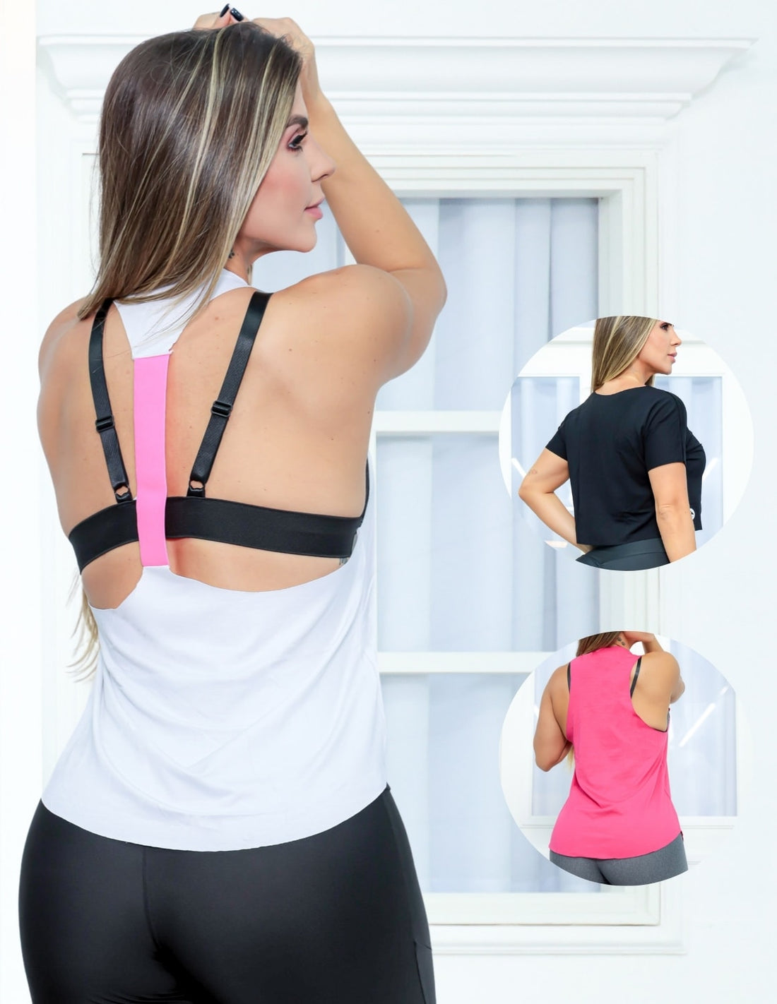 Kit 3 Regatas Blusinha Cropped Fitness Feminina Corrida Academia em Viscolycra