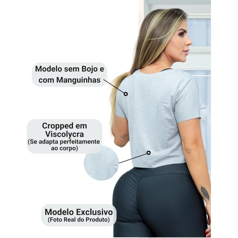 Kit com 2 Croppeds Tops Versáteis Feminino em Viscolycra