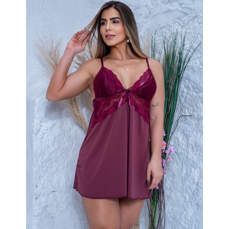 Camisola sem Bojo com Renda Jacatrônica Sensual