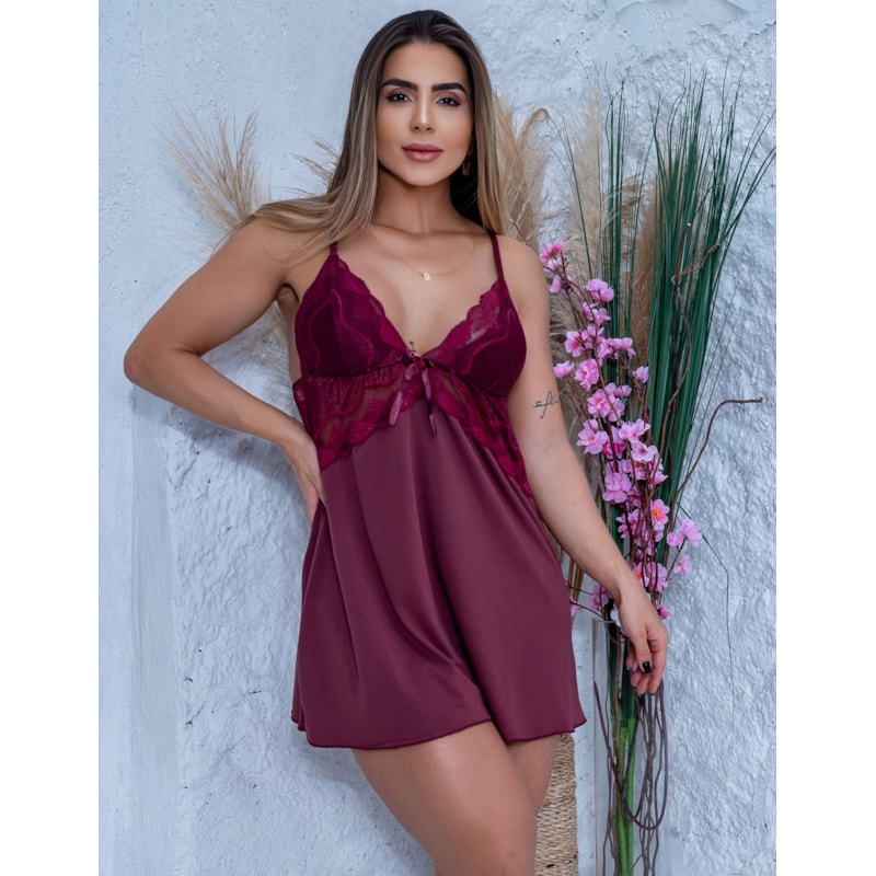Camisola sem Bojo com Renda Jacatrônica Sensual