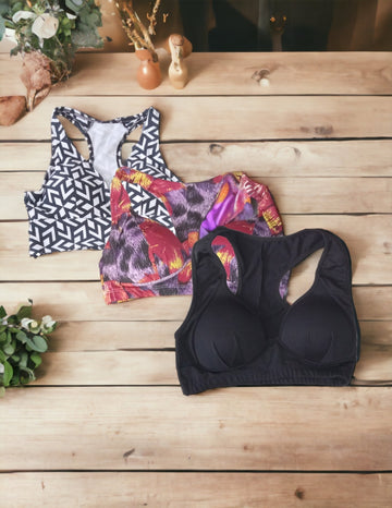 Kit com 3 Croppeds Fitness Conforto com Bojo