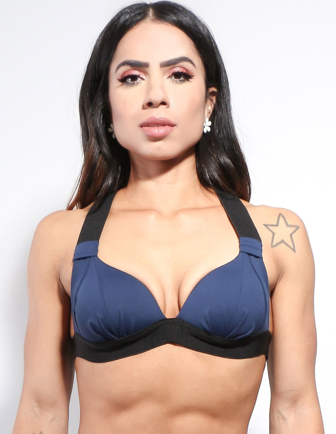 Kit com 3 Tops Feminino Fitness com Bojo Estruturado