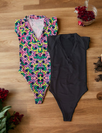 Kit com 2 Bodys Verão Feminino com Manguas e sem Bojo