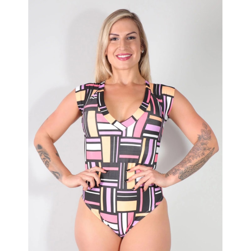Kit com 2 Lindos Bodys Fitness Feminino com Manguinhas e sem Bojo