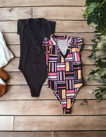 Kit com 2 Lindos Bodys Fitness Feminino com Manguinhas e sem Bojo