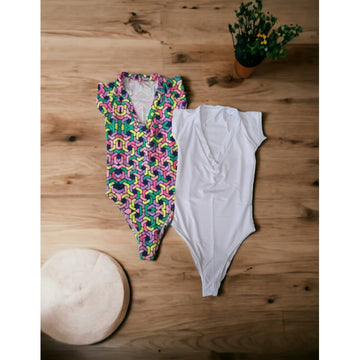 Kit com 2 Bodys Feminino sem Bojo e com Manguinhas