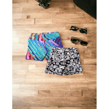 Kit com 2 Shortinhos Fitness Básico - Estampas Variadas