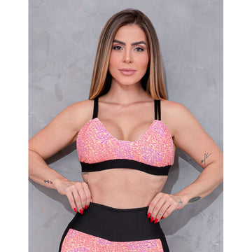 Top Fitness Feminino com Bojo Removível e Alcinhas Reguláveis