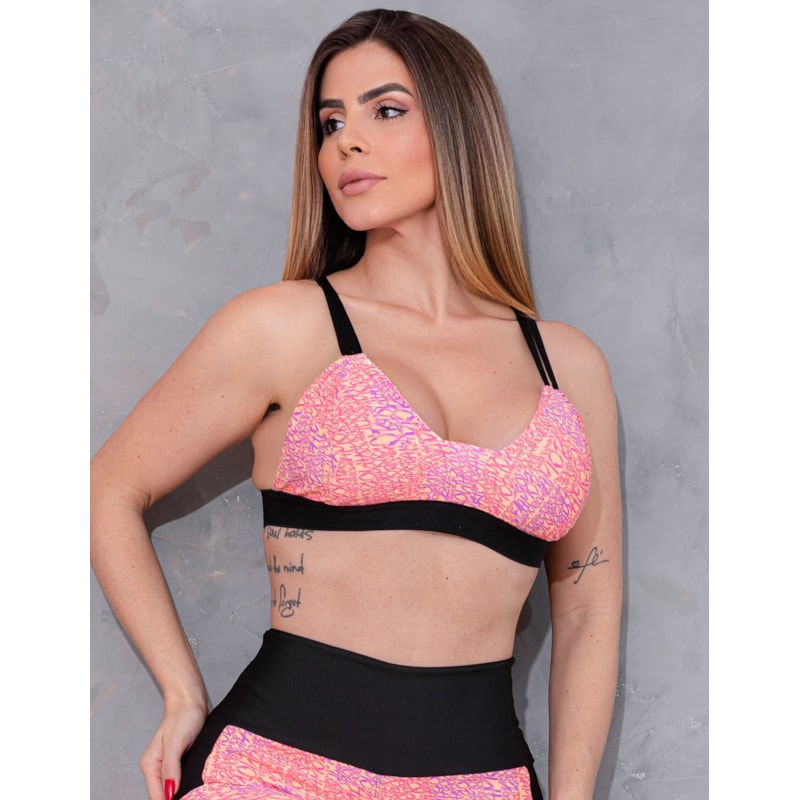 Top Fitness Feminino com Bojo Removível e Alcinhas Reguláveis