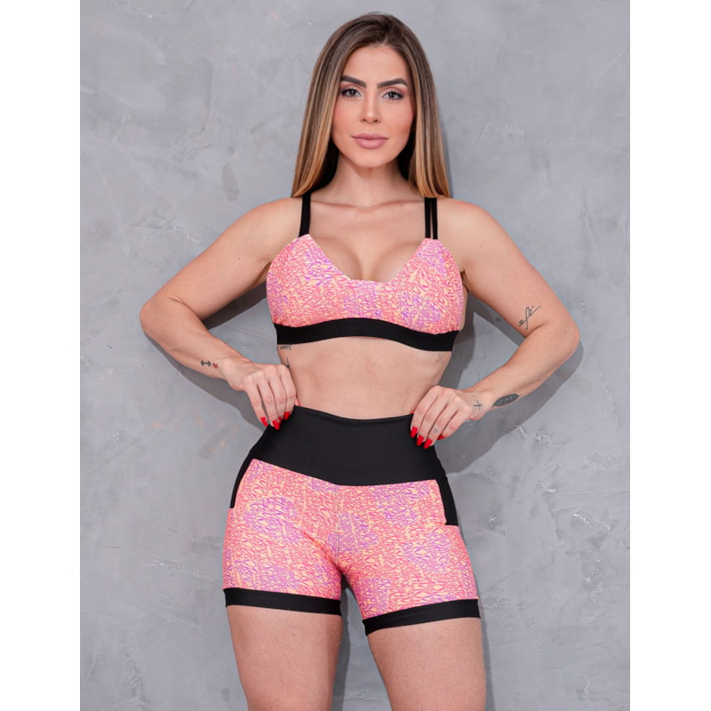 Top Fitness Feminino com Bojo Removível e Alcinhas Reguláveis