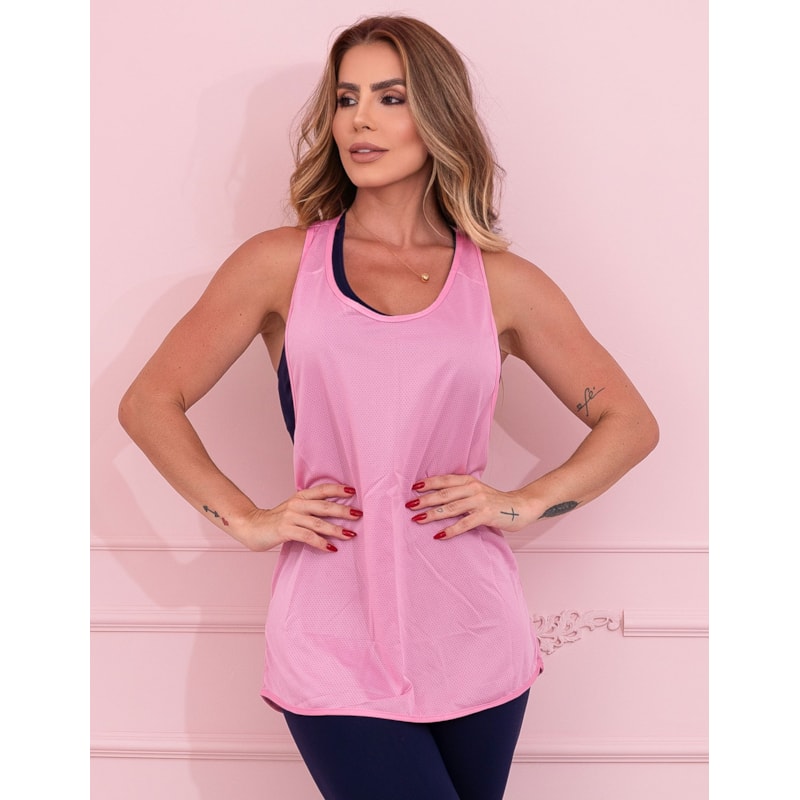 Camiseta Fitness Feminina em Dry Fit Furadinha Seca Rápido - Fitmoda