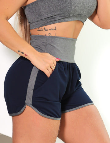Short Feminino Esportivo Running Dry Fit com Bolso Laterais
