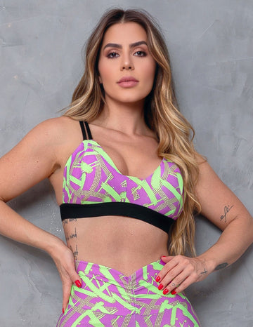 Tops Fitness Feminino com Estampa e Bojo Removível