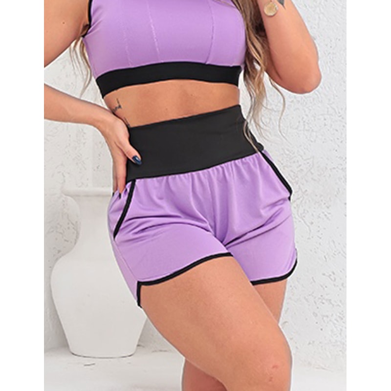 Short Dry Fit sem Forro Feminino Fitness com Bolsinhos Laterais