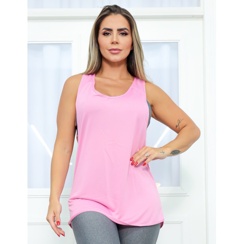 Kit com 3 Camisetas Regata Esportiva Feminina em Dyr Fit Cavada