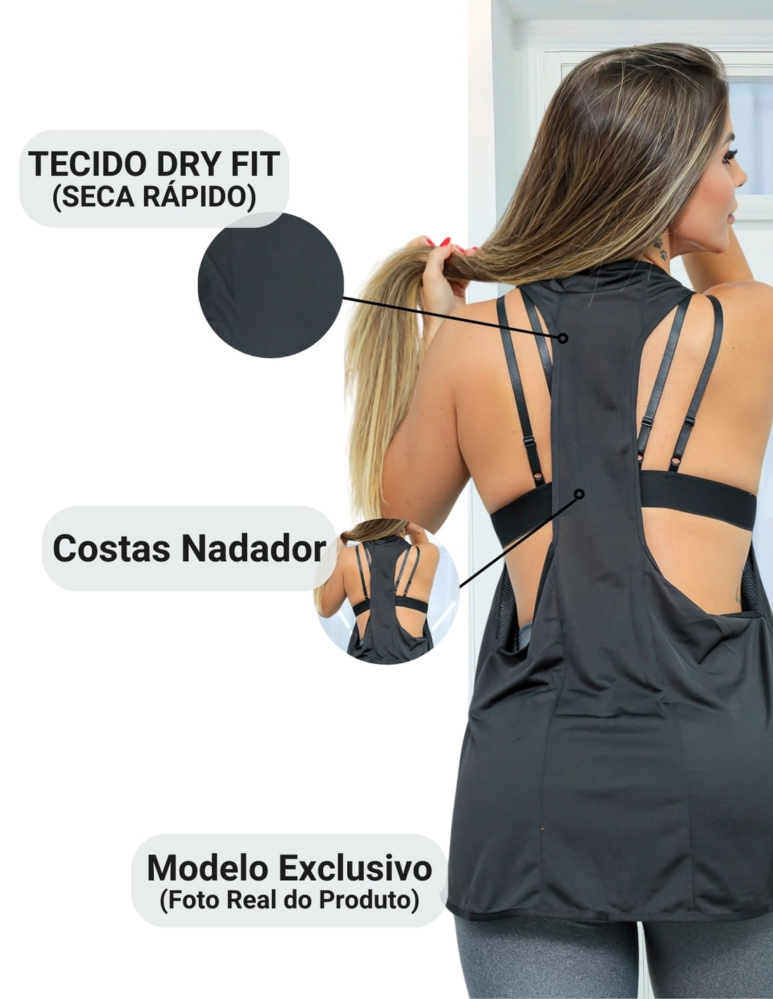 Kit com 3 Camisetas Fitness Feminina em Dry Fit Furadinha Seca Rápido