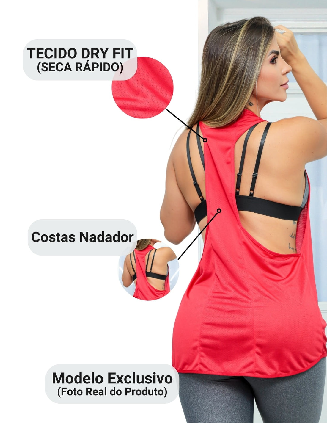 Kit com 2 Camisetas Cavadas para Academia em Dry Fit Furadinha