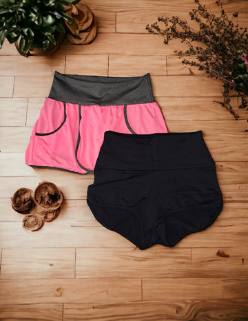 Kit com 1 Short Saia Feminino e 1 Sunguete Cintura Alta