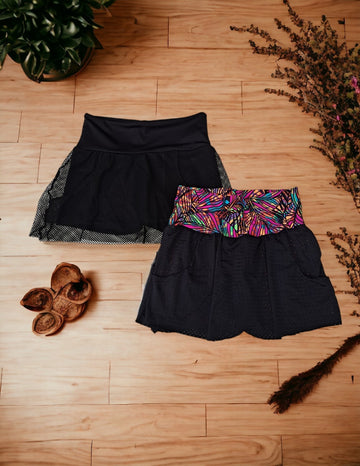 Kit com 2 Shorts Saia Cores e Modelos Variados para Academia