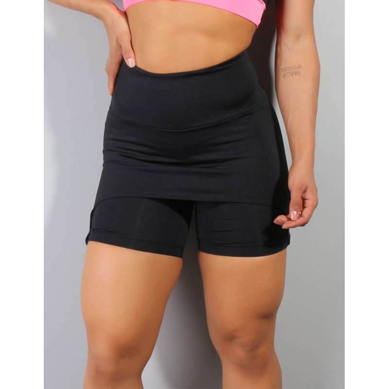 Kit Fitness Feminino com 1 Shorts Estampado e 1 Short Saia