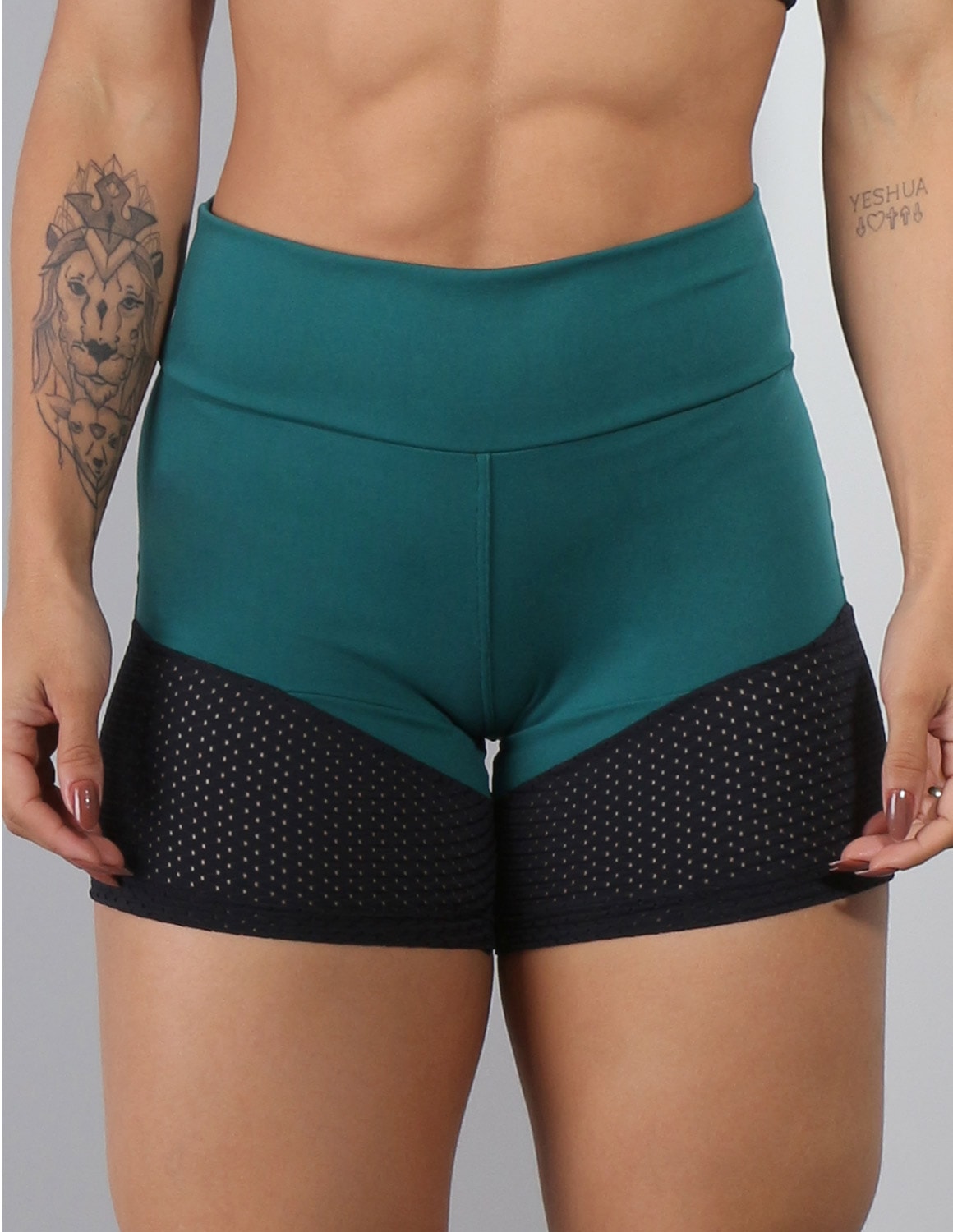 KIT 2 Shorts Suplex Academia Fitness Feminino Cintura Alta Cores Variadas