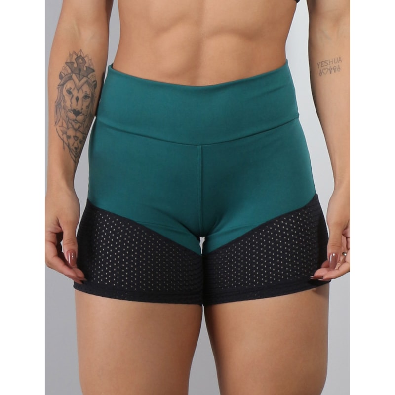 KIT 2 Shorts Suplex Academia Fitness Feminino Cintura Alta Cores Variadas
