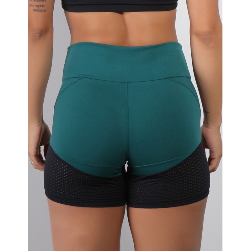 KIT 2 Shorts Suplex Academia Fitness Feminino Cintura Alta Cores Variadas